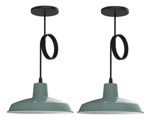 Pack X2 Lampara Colgante Techo Campana 26 Cm Living Bell02