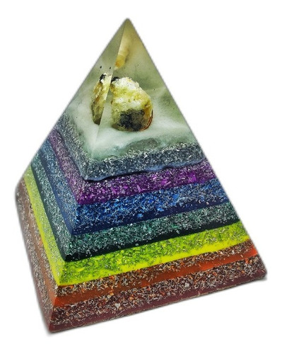 Orgonita Piramide 7 Chacras Energetica Con Piedras Naturales