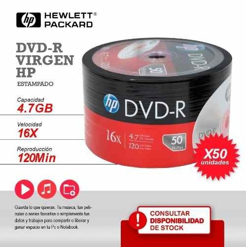Disco virgen DVD-R HP de 16x por 50 unidades