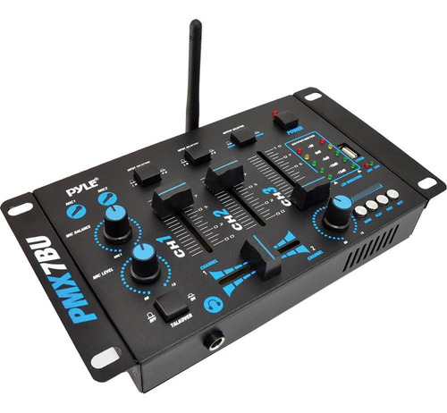 Pyle Pro Pmx7bu Compact 3-channel Dj Mixer With Bluetooth An