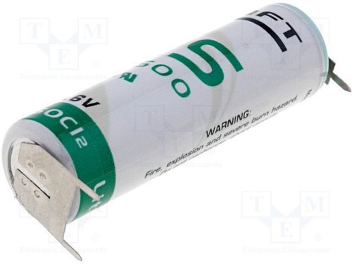 Bateria Saft Ls14500 3,6v Lithium Com 3 Terminais 2-/1+ Pci