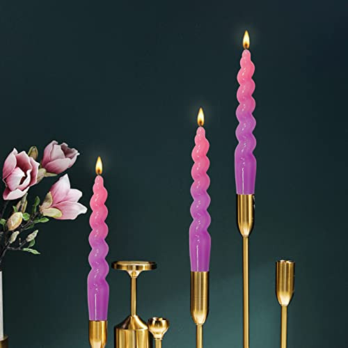 Juego De Velas Cónicas Espiral, Hechas Mano, Decoraciã...