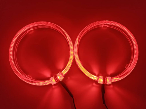X2 Anillos Luz Led Circular Universal Ojos Ángel Rojo