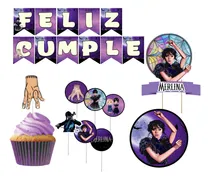 Comprar Kit Combo Decoracion Cumpleaños Merlina Wednesday - Marvez