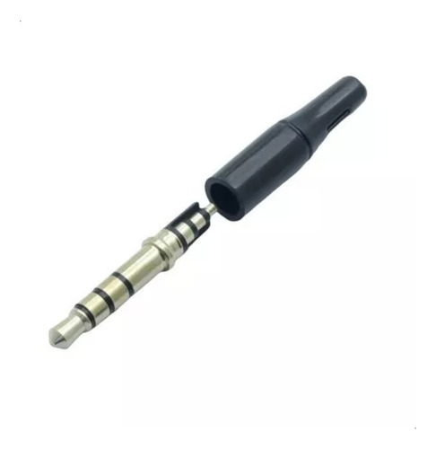 Ficha Mini Plug Stereo 3.5mm 4 Polos Reparación Auricular Color Negro