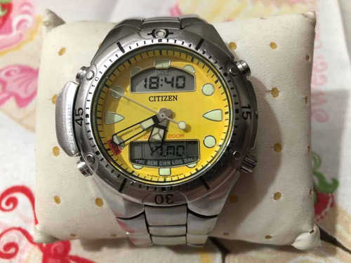 Relógio Citizen Aqualand Jp1060-52x Amarelo