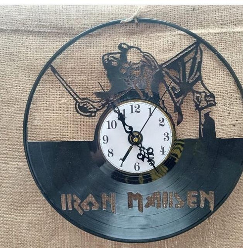 Iron Maiden - Reloj Artesanal Calado En Disco De Vinilo