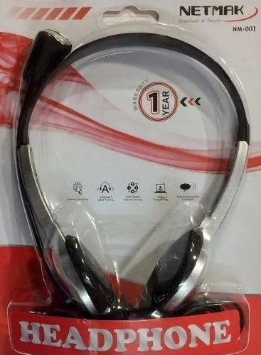 Imagen 2 de 5 de Auricular Netmak Nm-001 Con Micrófono Ideal Zoom Conferencia
