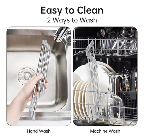 Escurridor Esquinero Plegable Organizador Seca Platos Gris