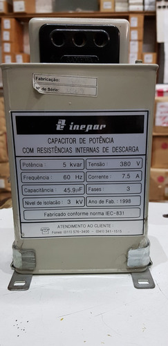 Capacitor Para Correção De Fator De Potência 5 Kvar X 380 V