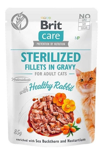 Alimento Gato Brit Care Pouch Sterilized Rabbit 85g Np