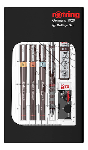 Set De Tiralíneas Isograph Rotring College (0.2-0.4-0.6 Mm)