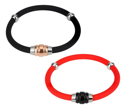 2 Piezas Pulsera Antiestática Eliminadora De Estática Negro/rojo