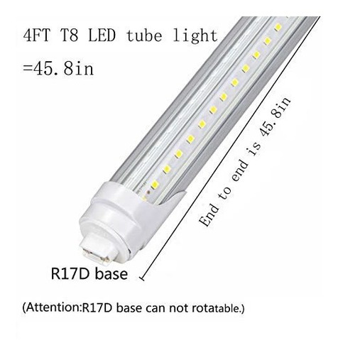 Tubo De Luz Led Gocuces R17d, T8, De 4 Pies, 36 W, No Gira,