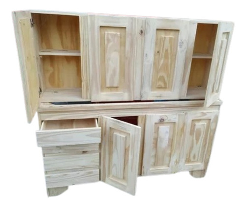 Bajo Mesada De Cocina Pino Macizo 1,20 Mts. Cajonera Puertas