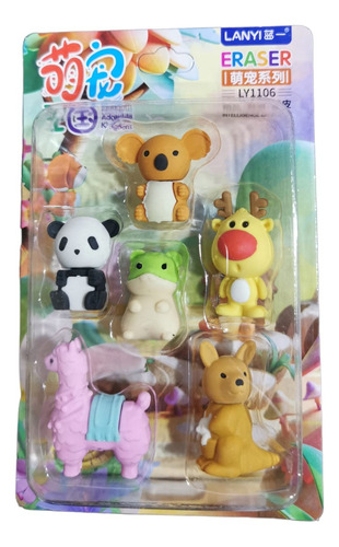 Goma De Borrar Figuras Borrador Animales Kawaii 