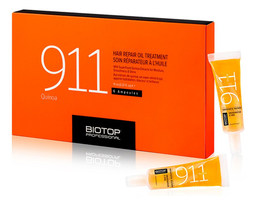 Biotop 911 Quinoa X6 Ampollas Hidratantes Reparadora Pelo