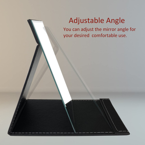Espejo De Maquillaje Plegable Portátil Con Soporte Ajustable