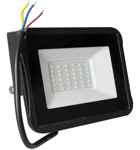 Reflector Proyector Led 30w Cálido Intemperie Bajo Consumo Color De La Carcasa Negro Color De La Luz Blanco Cálido