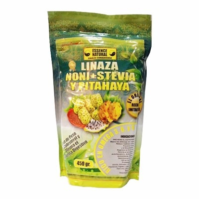 Linaza Noni + Stevia Y Pitahaya Con Omega 3,6,9 450 Gr