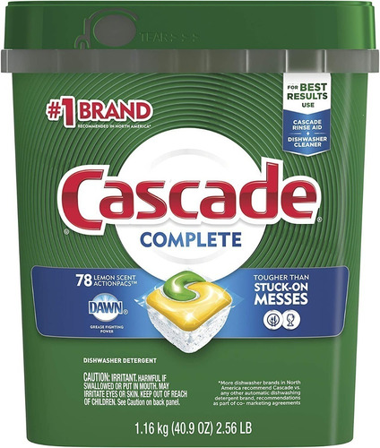 Detergente Para Lavavajillas Cascade Limon 78 Tab