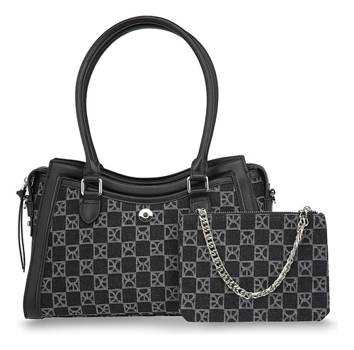 Bolsa Satchel Cloe Dinil Mediano Color Negro
