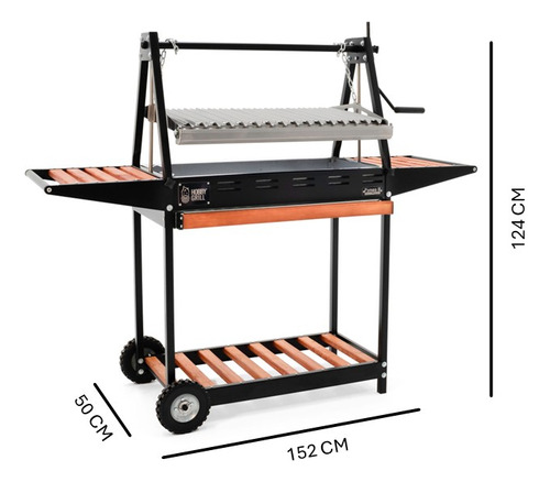 Hobby Grill Asador De Carbón Pampa Ii Black Color Negro