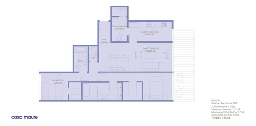 Departamento De 3 Ambientes Con Dependencia En Venta En La Imprenta