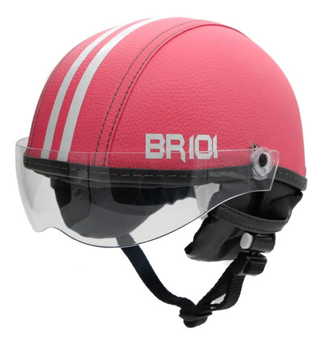 Capacete Coquinho Scooter Elétrica Bike Rosa Viseira