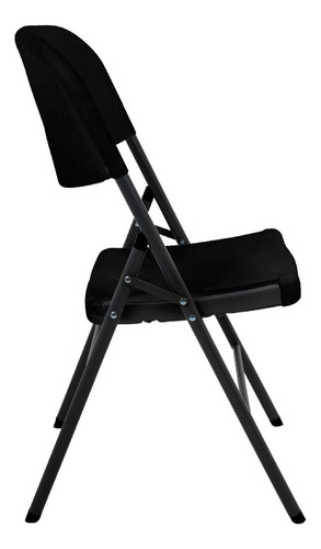 Set De 4 Sillas Plegables Plastico Negro Diseño Compacto Portatil Durables Resistentes Facil Almacenamiento Resistencia A La Intemperie Para Fiesta Evento Jardin Hogar Ideal En Exterior E Interior