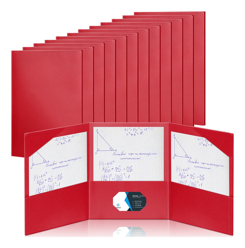 Carpeta Tenceur Tri Fold De Plástico Con 3 Bolsillos, 24 Uni