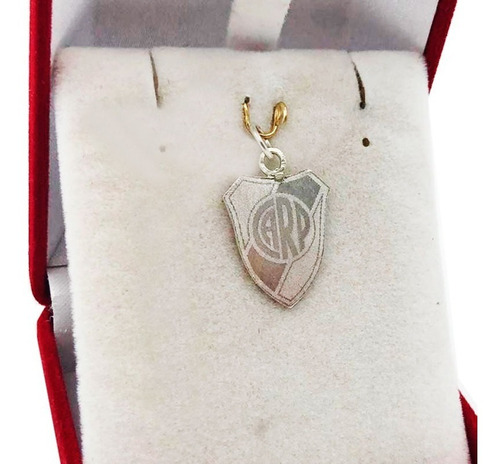 Dije Hombre River Plate Plata 925 Escudo Medalla Plata Color Plateado