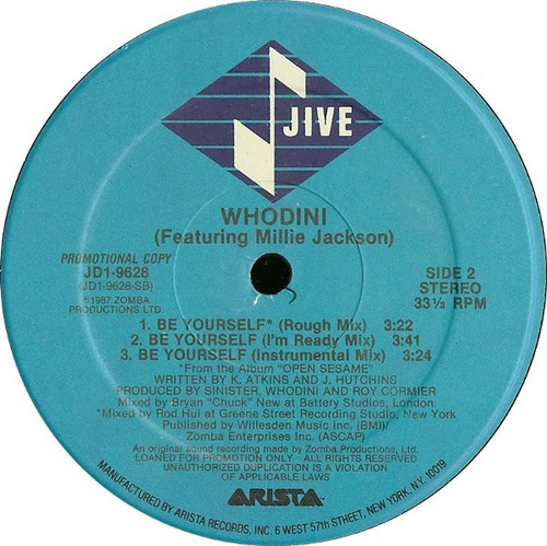 Whodini Featuring Millie Jackson Be Yourself M- Us