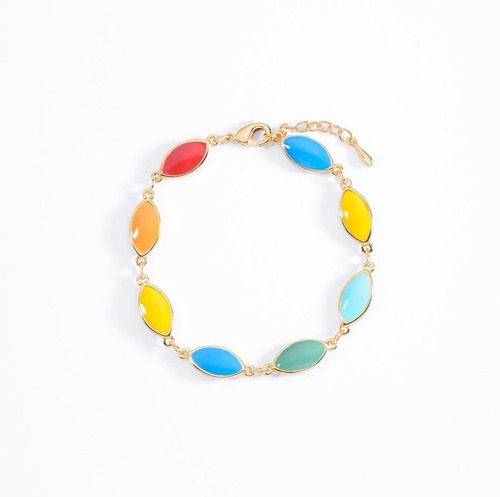 Pulsera Pulsera Para Dama En Baño De Oro Con Esmalte 