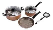 Comprar Set Bateria Sarten + 2 Cacerolas Olla Antiadherente Espatula