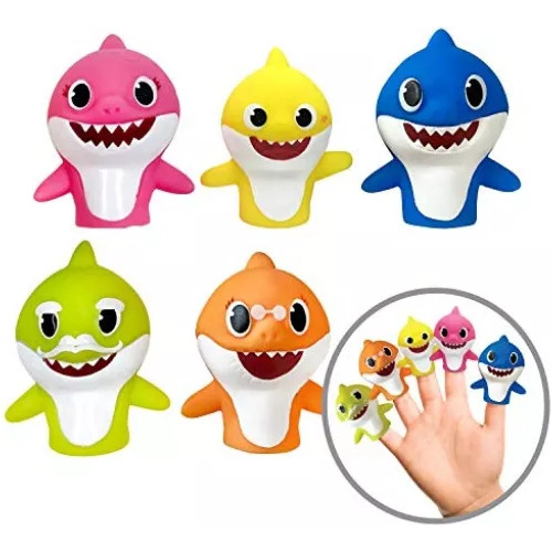Conjunto De Bonecos Nickelodeon Baby Shark Finger, 5 Peças