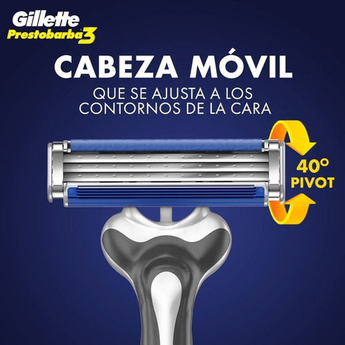 Rastrillos Desechables Gillette Prestobarba3 Regular 4 Rastrillos