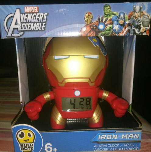 Reloj Despertador Marvel Iron Man Luz Nocturna 