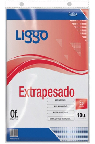 Folio Oficio Liggo X 10 Extra Pesado