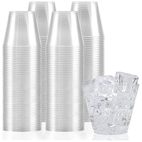 100 Vasos De Plástico Transparente Desechables De 9 Oz...