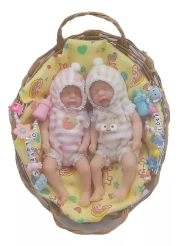 Bebê Reborn Casal Menino E Menina Gêmeos De 29 Itens