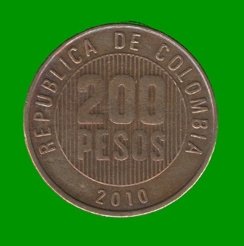 Moneda Colombia 200 Pesos 2010