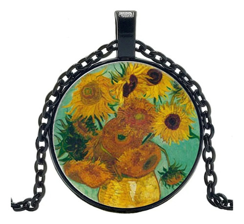 Collar De Van Gogh Obra El Girasol Arte Colgante Regalo