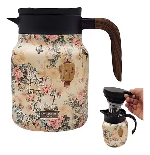 Té Termo Vintage Floral Tea De Acero Inoxidable De 1000 Ml