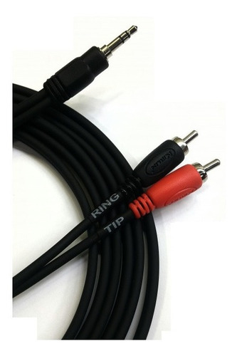 Cable En Y  Profesional  2x Rca A Plug 3.5mm Kirlin 3 Metros