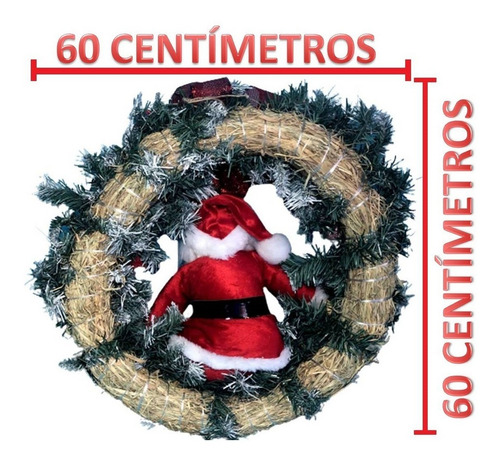 Enfeite Guirlanda Artesanal Natal Gigante Boneco Papai Noel