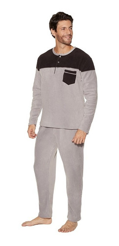 Beckil Cod 3115 Pijama Polar Hombre Bicolor, Bolsillo 