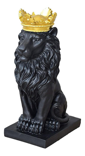 Corona León Estatua Animal Salvaje Ornamento Resina Casa