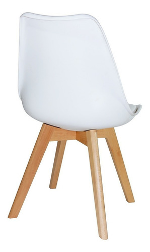 Silla De Comedor Plástico De Diseño Eames Madera - Tulip X 6 Estructura de la silla Blanco