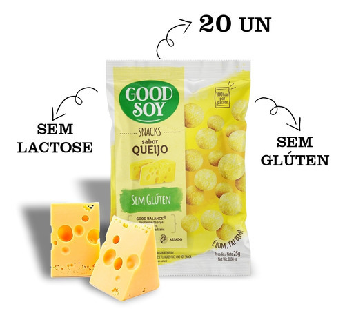 Snack De Soja Sabor Queijo Good Soy - 20x25g
